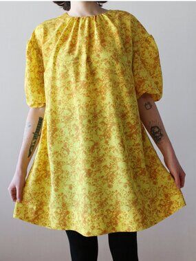 RODEBJER Polini golden floral dress